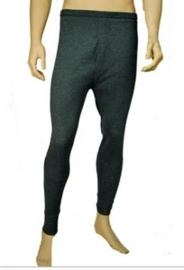 Thermal Long Johns Grey 5* Warmth Brushed Polycotton Ribbed S M L XL XXL - Picture 1 of 2