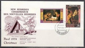 New Hebrides (Eng) Scott 194-5 FDC - Christmas 1974 - Picture 1 of 1