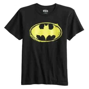 NWT Boys DC Comics Batman Distressed Logo Bat Signal Black Graphic Tee, Small - Picture 1 of 4