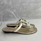 Lilly Pulitzer Anchor Wedge Sandals Womens Size 6 Slip On Shoes Nautical Leather