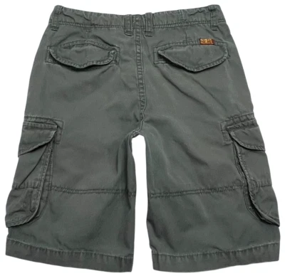 7 Pantalones Cortos Para Toda la Humanidad Niños (14) 100% Algodón Lona Bolsillos de Carga Gris 26"X9" Foto 1 de 4