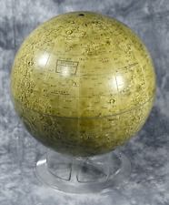 Replogle Lunar Globe Moon Vintage Made in USA 12 Inch Diameter + Original Base