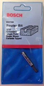 Bosch 85279M 3/16" Straight Single Flute Router Bit 1/4" Shank USA - Picture 1 of 1