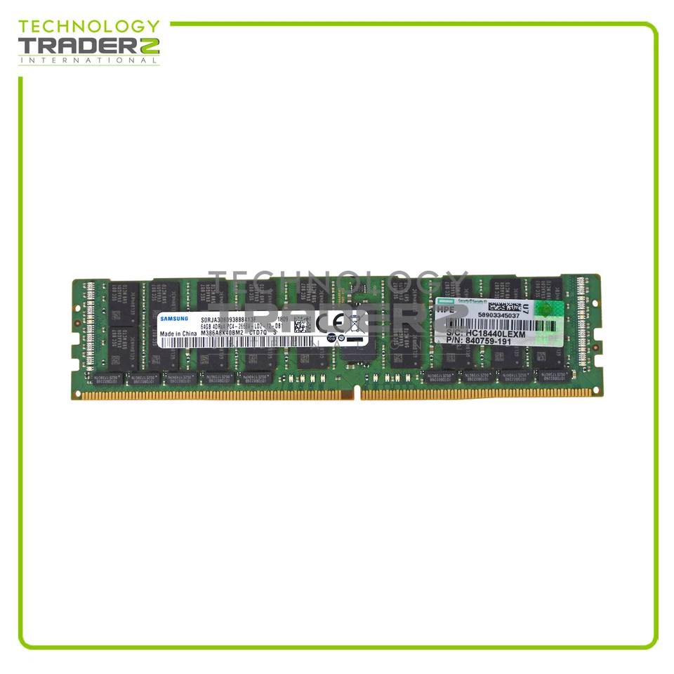 838085-B21 HP 64GB PC4-21300 DDR4-2666MHz Smart Memory 868844-001 840759-191 - Image 1 of 1
