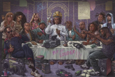 A Última Ceia do Hip Hop - Pôster de Música (Rappers Famosos) (Tamanho: 36" x 24") - Imagem 1 de 4