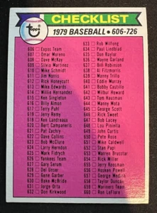 1979 topps baseball checklist #669 series 6 606-726 - Picture 1 of 2