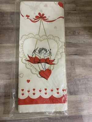 Vintage NEW Paper Table Cover Valentine Art Paper 60” X 102” Extra Large - Image 1 of 4