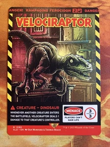MTG Borderless Velociraptor - Rampaging Ferocidon SLD X Jurassic World!! - Bild 1 von 2