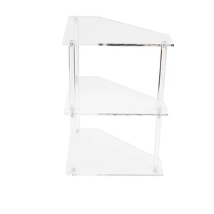 Acrylic Corner Side Table Small 3 Tier Triangular End Table For Living Room VA - Picture 1 of 12