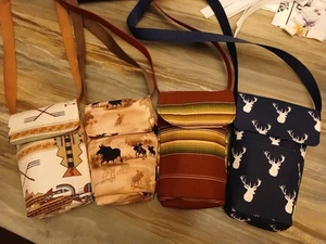 Neu Western Mini Tasche Sling Reisetasche Umhängetasche Hirsch Elch Tribal Sarape Streifen - Bild 1 von 23