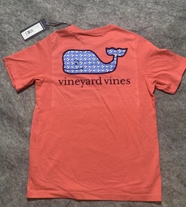 Vineyard Vines Jetty Red Short Sleeve Boys Small(8-10) Soccer Whale Print NWT - Picture 1 of 12