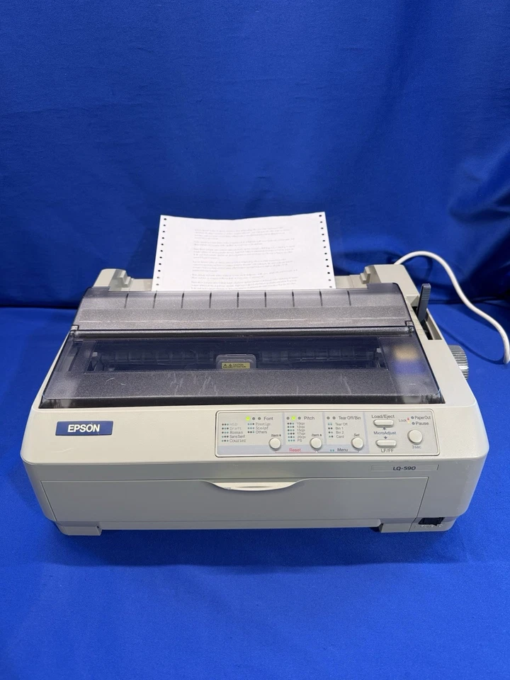 24-контактный матричный принтер Epson LQ-590 Impact Dot — печатный тест — прочтите описание - Изображение 1 из 4