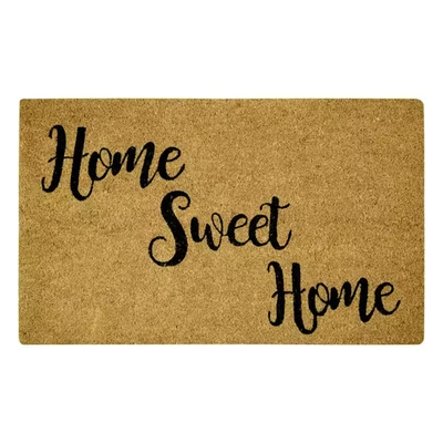 Black Home Sweet Home 18 pulgadas X 30 in. Alfombrilla de puerta de fibra de vidrio Foto 1 de 4