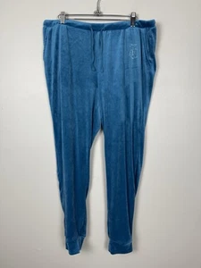 Juicy Couture Teal Velour Pants Rhinestone Joggers Athleisure Wear Women's Large - Picture 1 of 9