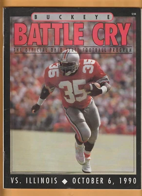 Ohio State Buckeyes Illinois 1990 Programa Illini Scottie Graham Cubierta B3 Foto 1 de 2