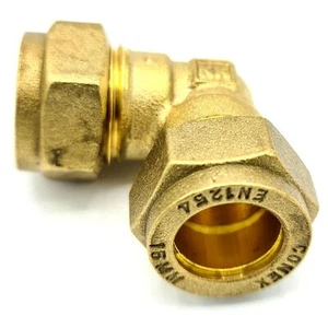 15mm Copper Pipe Elbow Compression Fitting Connector - Picture 1 of 2