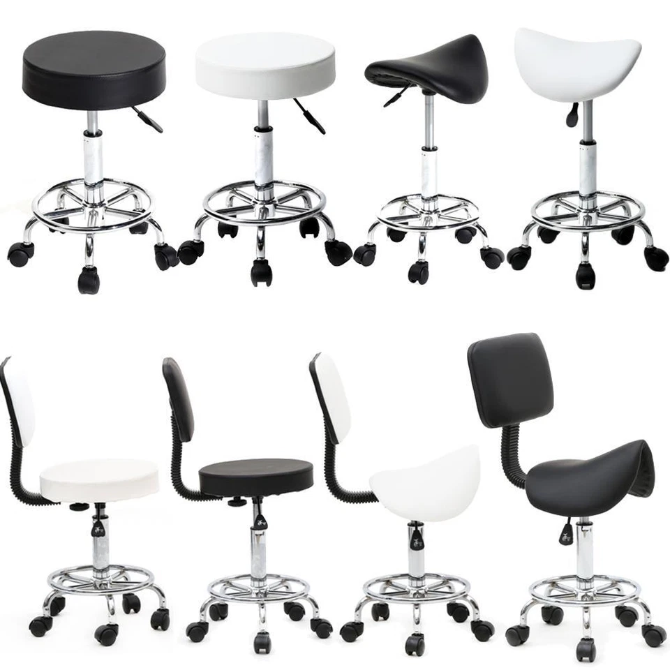 Silla hidráulica enrollable clínica spa taburete de masaje silla de salón con respaldo Foto 1 de 1