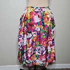 Kenzo SILK Floral A-line skirt Bright multi color pleated 40/Medium