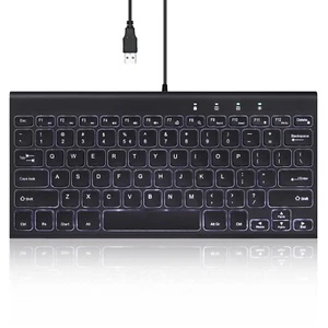 Perixx PERIBOARD-429 US Wired Mini Backlit Keyboard - Thin and Silent Scissor... - Picture 1 of 10