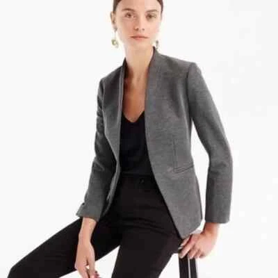 J. Crew 365 Womens Jacket Size 10 Gray Going-Out Blazer Stretch Twill H2743 - Image 1 of 4