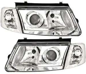 Scheinwerfer Set für VW Passat 3B ab 96 im Set Blinker Klarglas Chrom - Bild 1 von 4