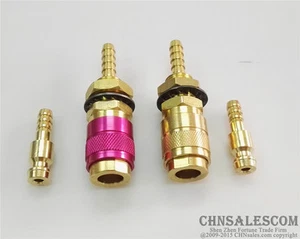 2 SET Gas & water Quick Connector for MIG TIG Welder Torch Red + Copper Circle - Picture 1 of 3