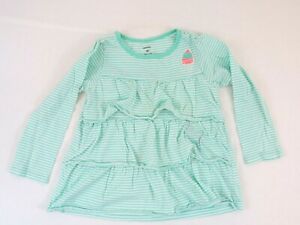 Carters Toddler Girl Stripe Mint Green Long Sleeve Top Size 4T