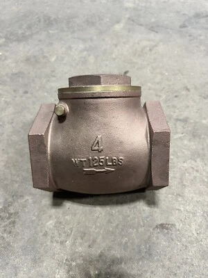 4” Brass Threaded Swing Check Valve 125lb - Image 1 of 4