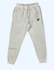 NIKE Sportswear Club Essential Fleece Joggers White Mens SMALL - Picture 1 of 5