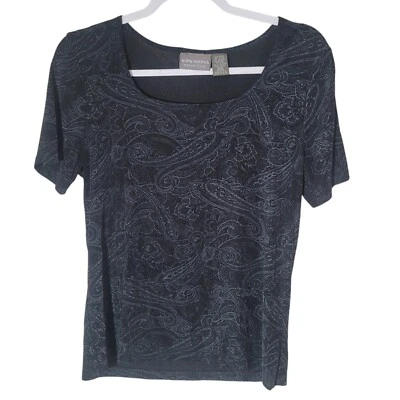 Vintage Kathy Ireland Paisley Top Womens Size Medium Stretch Boho Fairy Goth USA - Image 1 of 4