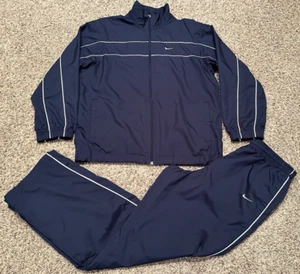 Vintage Nike Track Suit Navy Blue Medium Jacket & Large Pants Men’s 90s READ - Picture 1 of 21