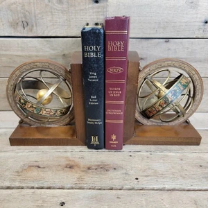 Sujetalibros de madera de colección Zodiac Old World Globe de Mercurio D'Oro hechos en Italia - Imagen 1 de 13
