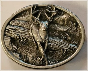 VINTAGE BERGAMONT BRASS  BUCK BELT BUCKLE - Picture 1 of 2