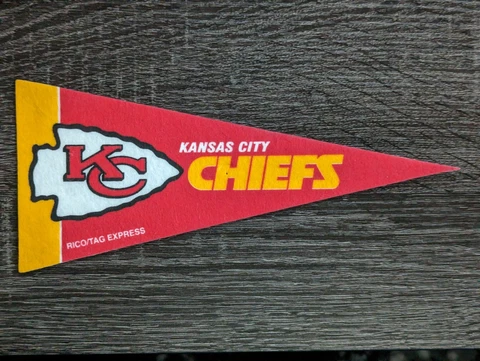 NFL Mini PENNANT FLAG  Kansas City Chiefs by Rico/Tag Express 9"x4” Cover