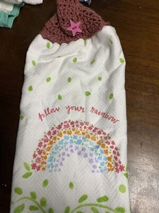 Follow Your Rainbow Crochet Top colgante cocina plato toalla de Laura - Imagen 1 de 1
