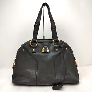 Yves Saint Laurent Hand Bag  Black Leather 1452631