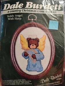 Dale Burdett A Country Christmas Cross Stitch Kit Teddy Angel With Harp CCK258 - Picture 1 of 7
