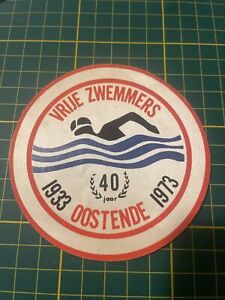 Vrije Zwemmers  Oostende  Vintage Sticker Autocollant Aufkleber