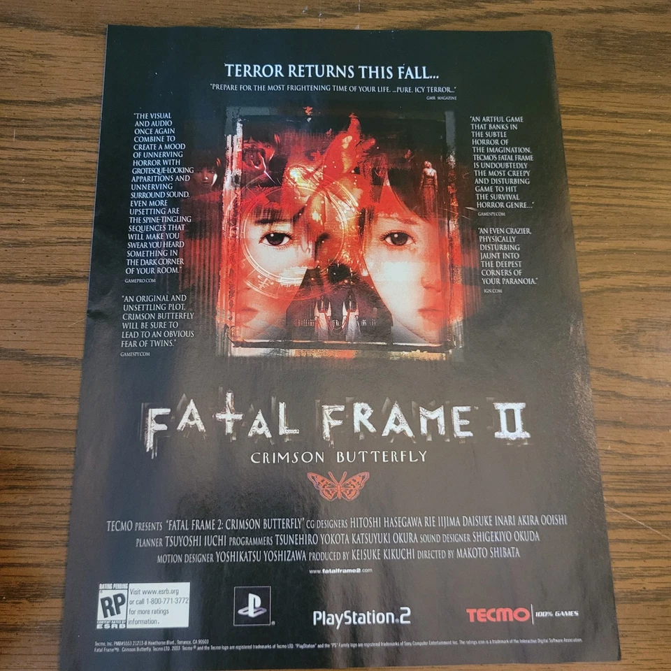 Anuncio impreso de videojuego Fatal Flame II Crimson Flame 2003 8x11 promoción arte de pared  Foto 1 de 1
