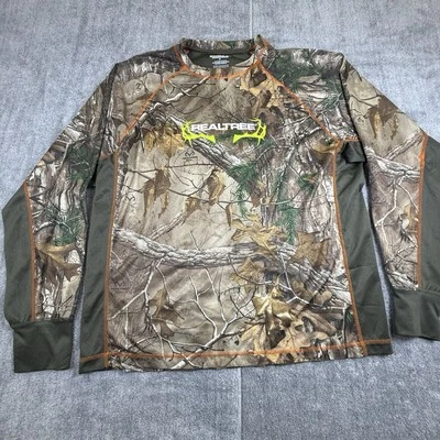 Realtree Shirt Mens XL Brown Camo AP HD Camouflage Hunting Long Sleeve Crewneck - Image 1 of 4