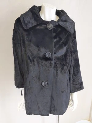 Chaqueta De Colección Años 60 S Esquilada Negra Cordero Persa Piel Sintética Alta Calidad Foto 1 de 4