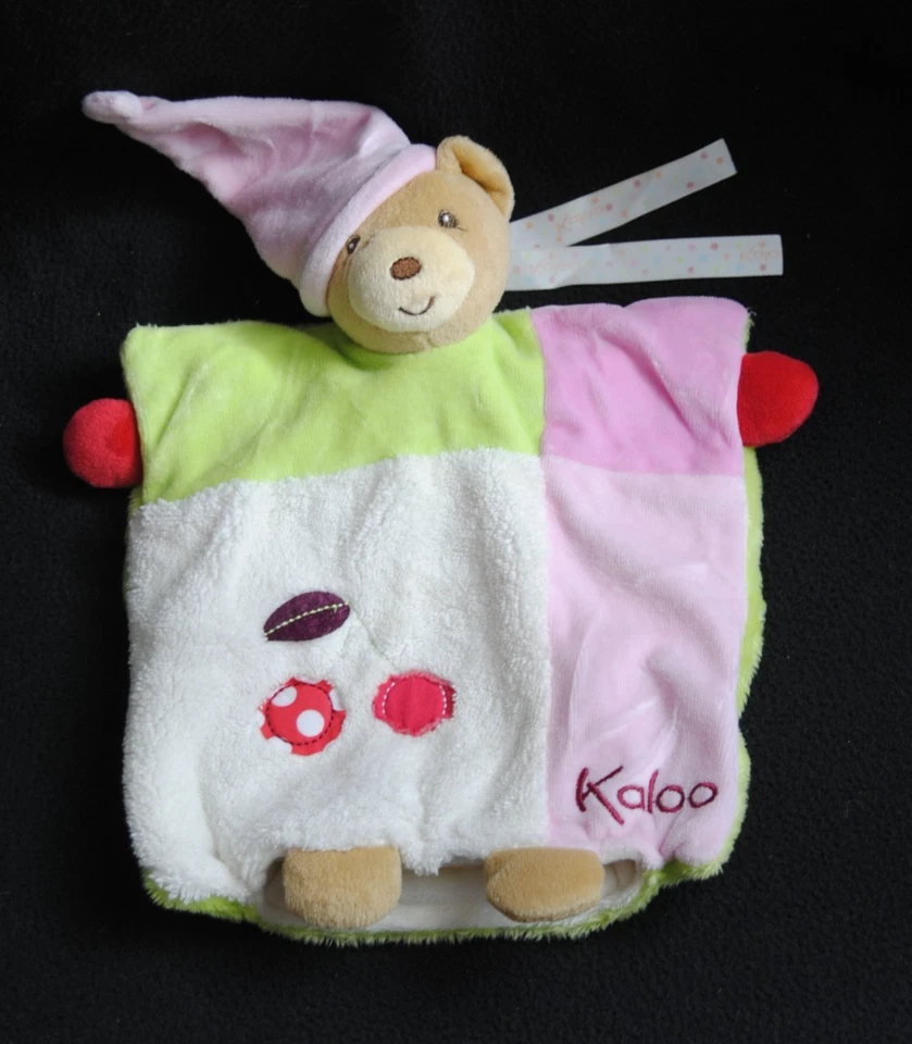 🐻Doudou marionnette ours KALOO Colors rose cerise bonnet NEUF - Image 1 of 1