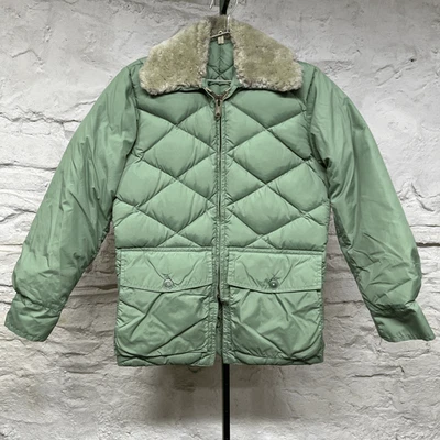 Comfy Vintage 60s Quilted Goose Down Puffer Jacket Stadium Parka Coat Fur Collar - Image 1 of 4