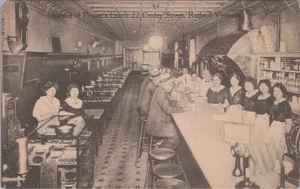 Interior of Prouse's Lunch Restaurant Tables Bar Rutland Vermont 1920s Postcard - Picture 1 of 3