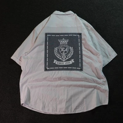 Y2K/2000s RED APE EMBROIDERED UTLITY BUTTON DOWN WHITE SHIRT XL - Image 1 of 4