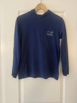 Vineyard Vines Blue Striped Boys Hoodie Size Medium 12-14 Long Sleeve Pullover - Image 1 of 4