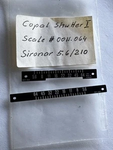 Copal 1 Shutter Aperture Scales Rodenstock Sironar-N 210mm f/5.6-64 lens NOS - Picture 1 of 5