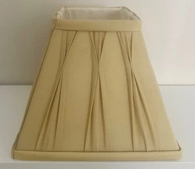 Laura Ashley Gold Beige Silk Lampshade Lamp Shade Pleated Square Tapered  - Image 1 of 4
