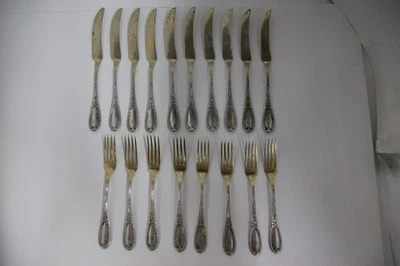 Antique Rare 18 Pcs German 800 Silver. Bruckmann & Sohne Knife & Fork Set - Image 1 of 4
