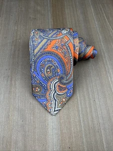 Cravatta ROBERT TALBOTT "Best Of Class" seta lusso paisley arancione/viola made in USA - Foto 1 di 5